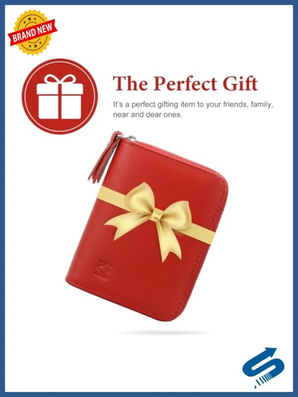 Slim RFID Blocking Credit Card Holder with ID Window, Double Zipper Wallet,